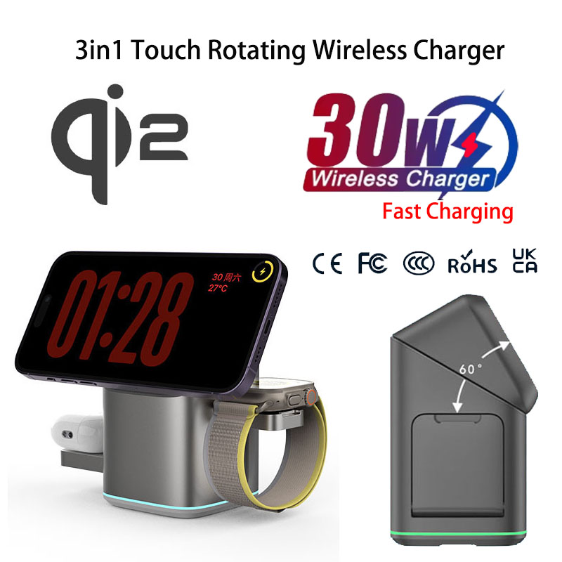 Smartwatch Touch - Praiser 25W Qi2 Opvouwbare Touch Auto