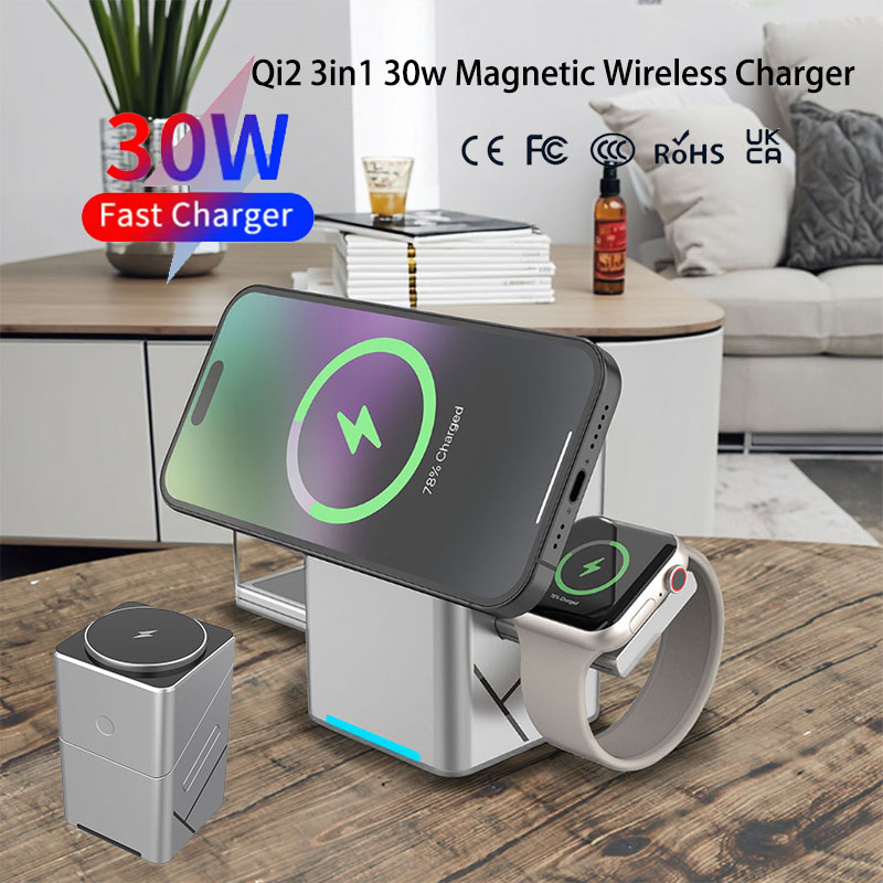 Watch Charger Cable - 15W Touch Rotating Magnetische Multifunctionele 3-in-1
