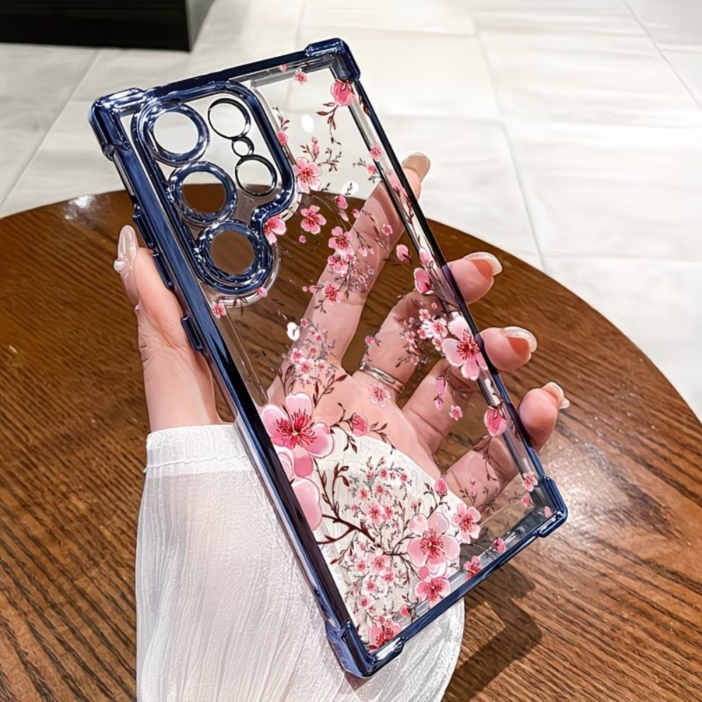 Samsung Galaxy S24 - Cherry Blossom Elektrolytisch Geplateerde Vierhoekige Anti-Val