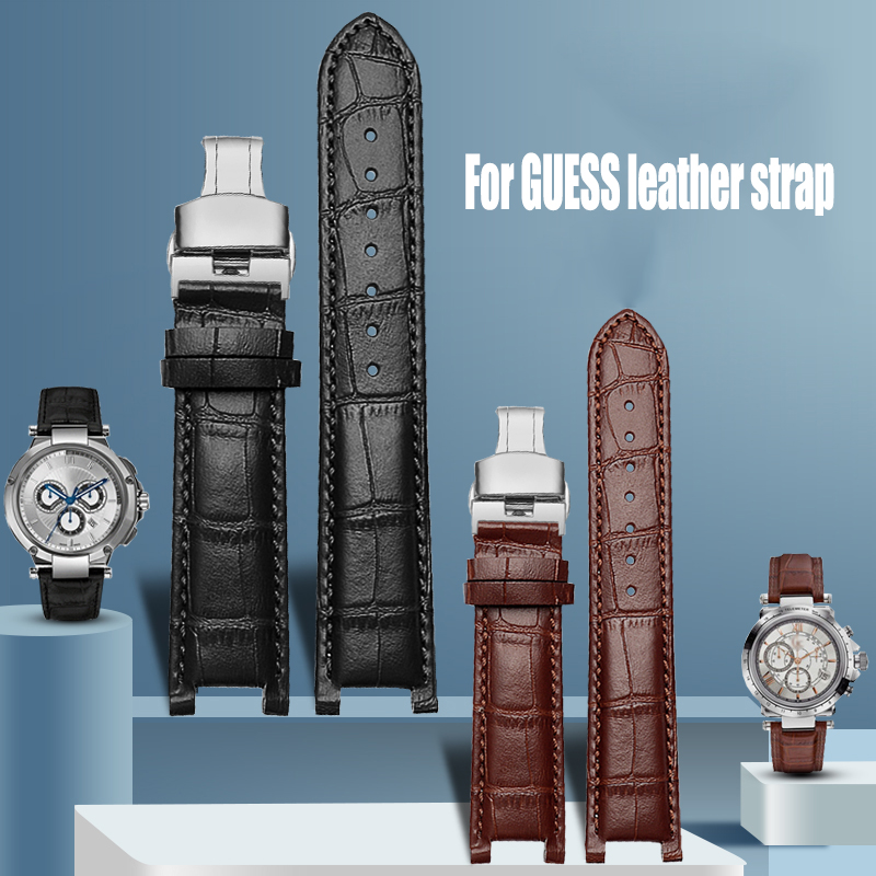 Smartwatch Guess - Gekerfde Horlogeband Krokodil Graan Koeienhuid Horlogeband