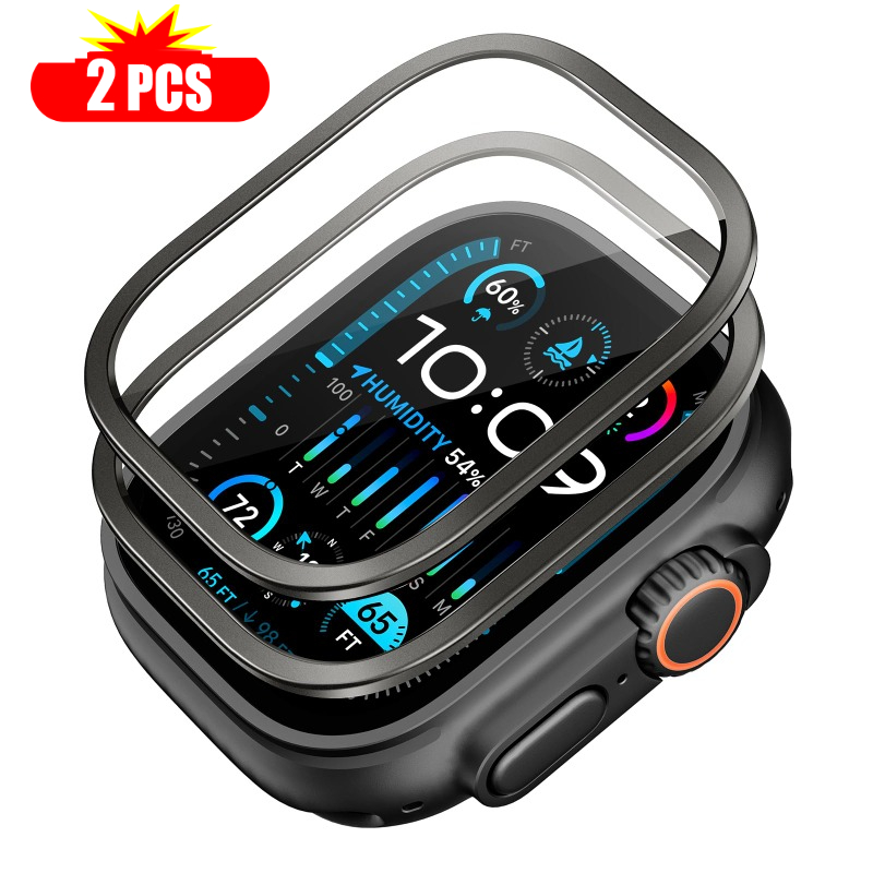 Watch Case Bumper - 2 stuks Gehard Glas voor Apple