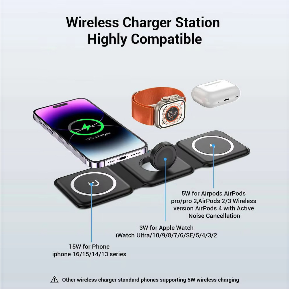 3-in-1 magnetische opvouwbare  - Watch Charger Cable recensie en prijs