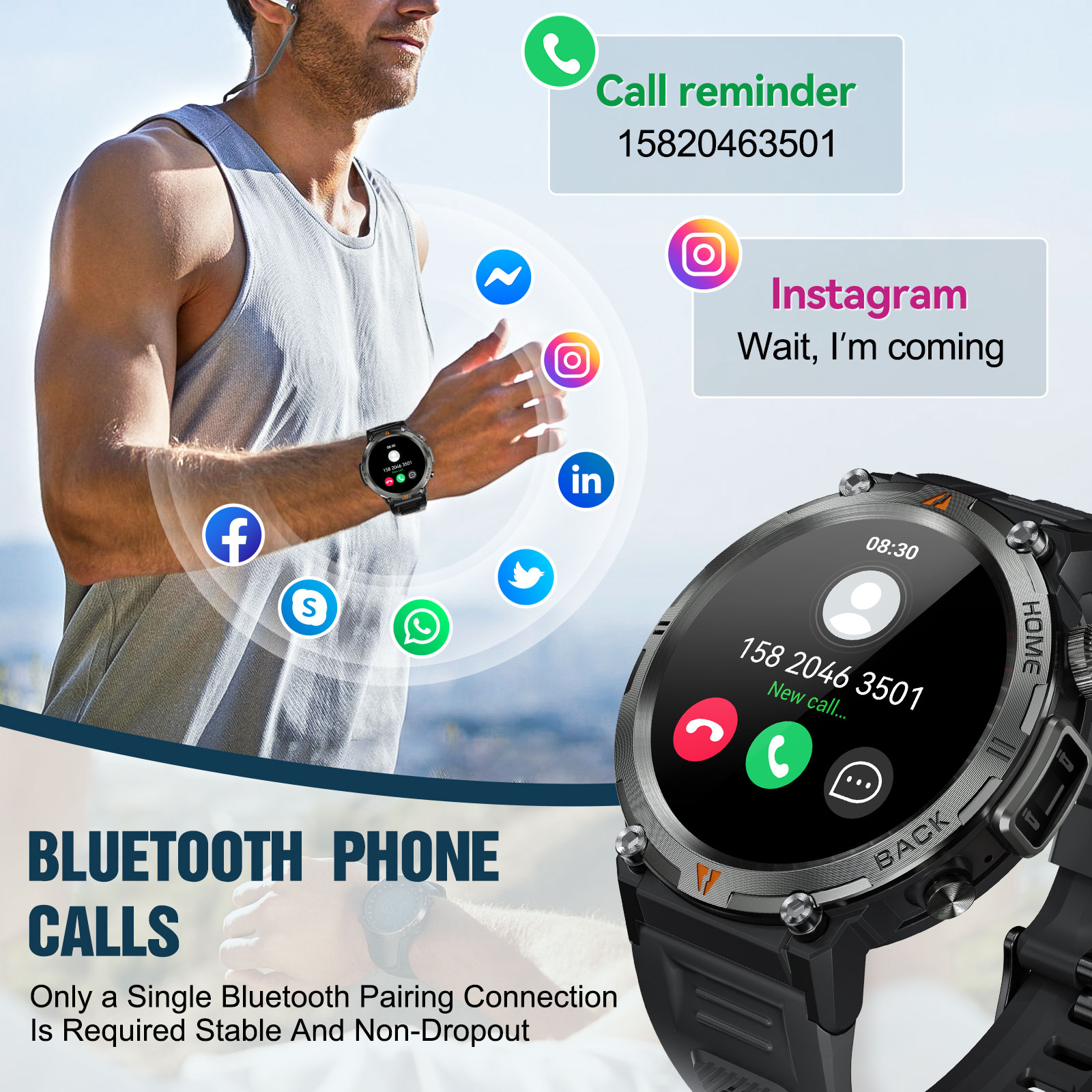 EIGIIS KE3 Bluetooth Oproep Sm - Android Smartwatch Accessories recensie en prijs
