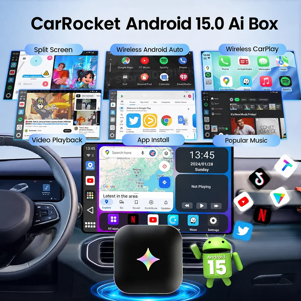 2026Android15 CarPlay Ai Box C - Smartwatch Universal recensie en prijs